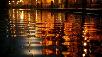 vatten reflekterad på natt ai genererad foto