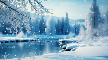 vinter- säsong bakgrund ai genererad foto