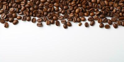 kaffe bönor isolerat vit bakgrund kopia Plats, internationell kaffe dag, ai genererad foto