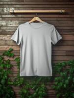 professionell grå t-shirt för attrapp design ai genererad foto