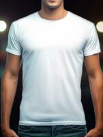 professionell vit t-shirt för attrapp design ai genererad foto