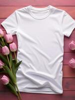professionell vit t-shirt för attrapp design ai generativ foto