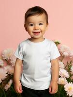 vit tom bebis t-shirt ai genererad foto