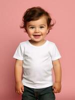 vit tom bebis t-shirt ai genererad foto