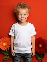 vit tom bebis t-shirt ai genererad foto