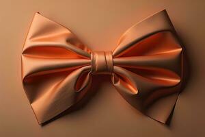 skön och eleganta rosett slips på en fast färgad bakgrund. ai generativ foto