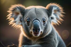 koala i de naturlig miljö, närbild. ai generativ foto