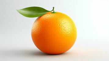 orange frukt isolerat på vit bakgrund. hela orange citrus- frukt, ai generativ foto