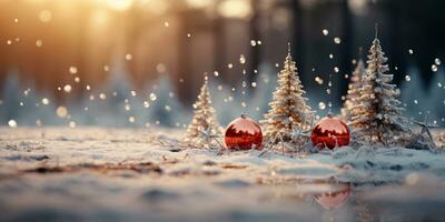 vinter- landskap, glad jul bakgrund, kopia Plats, hälsning kort, ai generativ foto