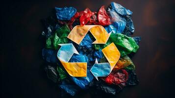 plast avfall sopor Begagnade flaska, ai generativ foto