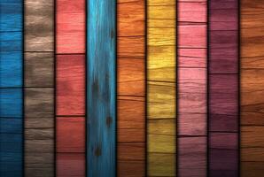 årgång färgrik trä textur bakgrund. generativ ai foto