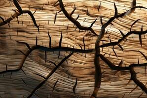 knäckt årgång trä textur bakgrund. generativ ai foto