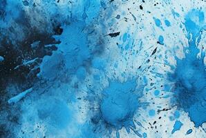 blå cement textur bakgrund med vattenfärg stänk. generativ ai foto