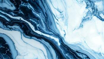 generativ ai, glansig blå och vit marmor textur foto