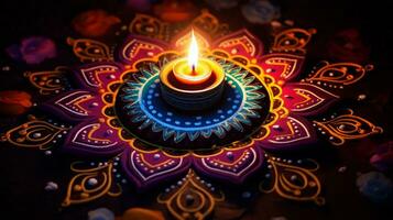 en fängslande visa av diwali strålglans, ai generativ foto