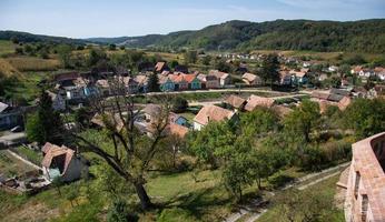 befäst kyrka från alma vii, mosna, sibiu, 2020, utsikt från tornet foto