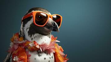 trippy pingvin halvkropp fotografering för topp mode, ai generativ foto
