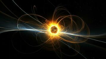 dynamisk skildring neutron stjärna strålning strålar. generativ ai foto