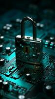 kryptering förstärker Cybersäkerhet, skydd användare Integritet vertikal mobil tapet ai genererad foto