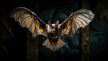 vampyr fladdermus på en mörk bakgrund. ai genererad. foto