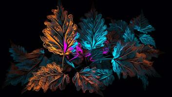 vibrerande färgad illustration av knippa av blommor - generativ ai foto