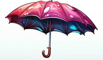 självlysande färgrik paraply. ai genererad foto