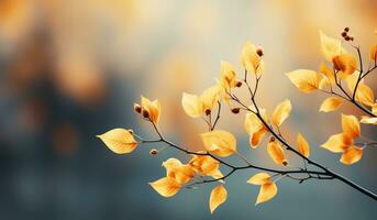 bakgrund med löv i höst färger. ai genererad foto