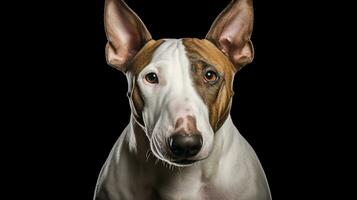 realistisk porträtt av tjur terrier hund. ai genererad foto