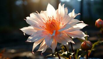 vibrerande färger blomma i natur formell trädgård, en vibrerande äng genererad förbi ai foto