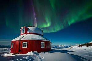 orkestrera ett observatorium med teleskop spetsig på de natt himmel, fångande de charm av de nordlig lampor. ai genererad foto