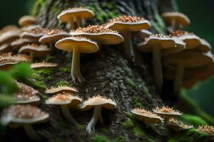 de svampar och träd i skogar är länkad tillsammans underjordisk.. kreativ resurs, ai genererad foto