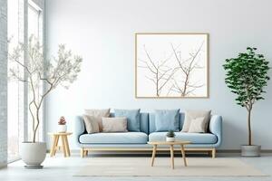 modern och minimal interiör möbel ai genererad foto