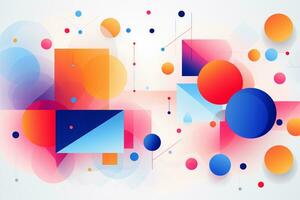 abstrakt geometrisk bakgrund med färgrik cirklar. illustration för din design. ai genererad foto