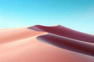 öken- sand sanddyner. 3d framställa av öken- sanddyner ai genererad foto