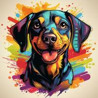 porträtt av en hund . färgrik vektor illustration. ai genererad foto