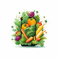 grönsaker på en vit bakgrund. vektor illustration för din design ai genererad foto