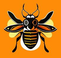 logotyp av en bi med orange Färg foto