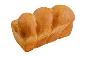 bakad blockera bröd isolerat på vit bakgrund foto