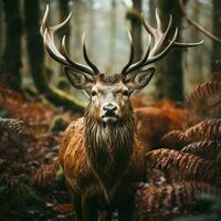 skön röd rådjur sven i de skog. vilda djur och växter scen från natur foto