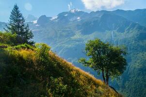 landskap av de alps i Frankrike i sommar foto