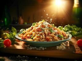 ai genererad utsökt italiensk pasta mat Foto