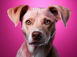 ai genererad söt hund med färgrik bakgrund foto