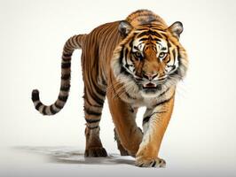 sibirisk tiger. isolerat på vit bakgrund. 3d illustration. ai generativ foto