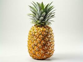 ananas isolerat på vit bakgrund. 3d framställa illustration. ai generativ foto