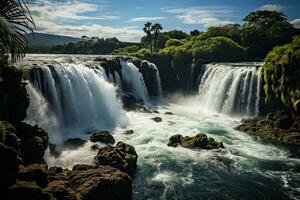 iguazu faller, ett av de mest skön vattenfall i argentina. ai genererad foto