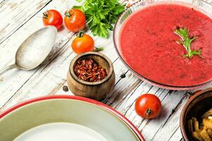 tomat gazpacho soppa foto