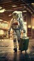 astronauter resa med bagage. generativ ai foto