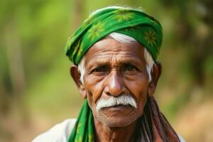 indisk man gammal traditionell. generera ai foto