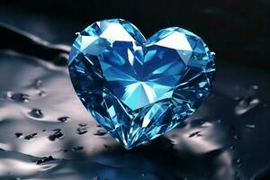 strålnings ny hjärta formad diamant. generera ai foto