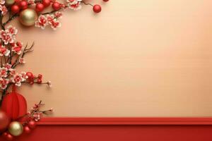 kinesisk ny år röd bakgrund. generera ai foto